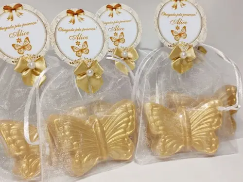 Lembrancinha Aniversário 50 Anos Feminino Sabonete Borboleta