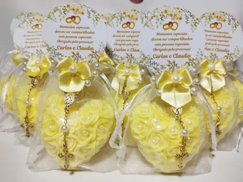 Lembrancinha Casamento: Sabonete Coração Provence com Terço