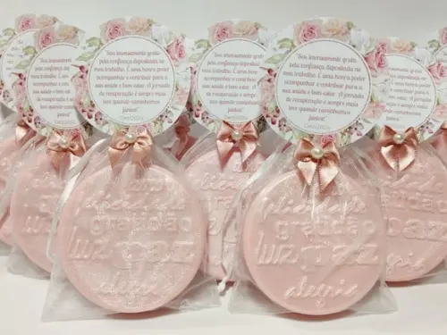 Lembrancinha de Aniversário: Sabonete Desejos de Gratidão G
