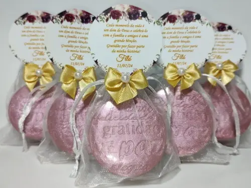 Lembrancinha de Aniversário: Sabonete Desejos de Gratidão P