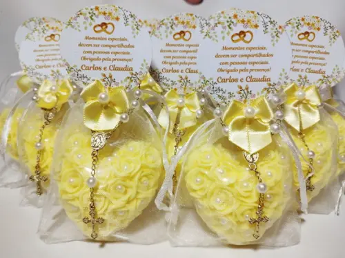 Lembrancinha Casamento: Sabonete Coração Provence com Terço