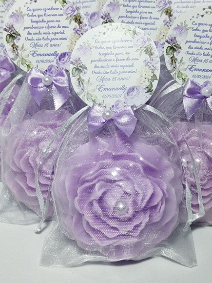 Lembrancinha 15 Anos Sabonete Flor Peônia Perfumado