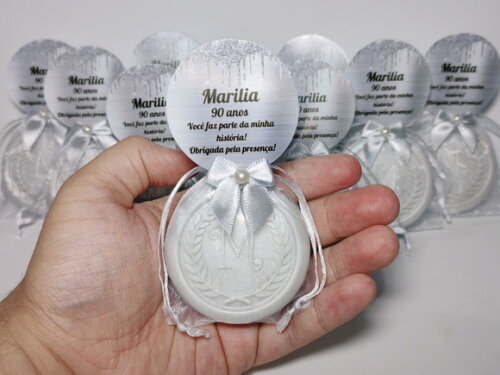 Lembrancinha 90 Anos, Sabonete Letra Inicial Personalizada