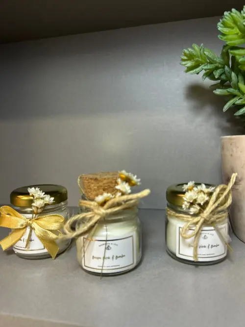 Mini Vela Aromática p/ Lembrancinha 40g - Personalizáveis