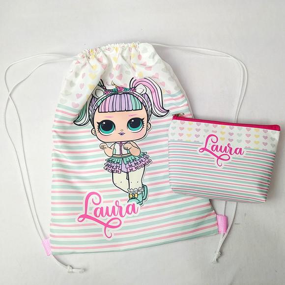 Kit Mochila G + Necessaire Midi - Lol Unicórnio