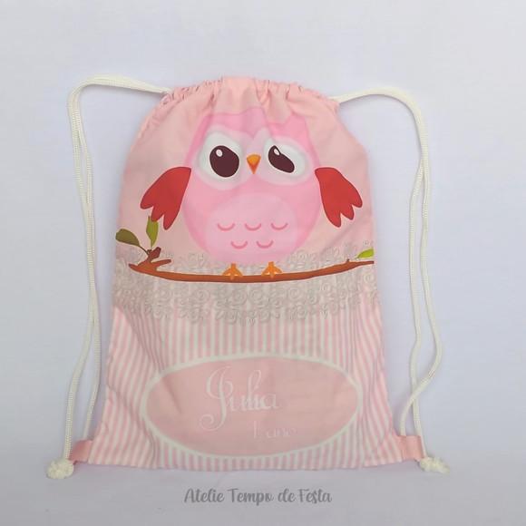 Mochila Personalizada G - 28x38 - Corujinha