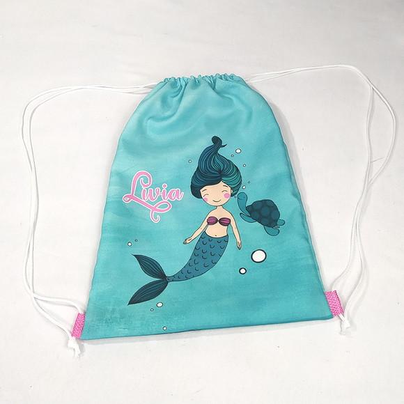 Mochila Saco Personalizada - 28x38 - Sereia