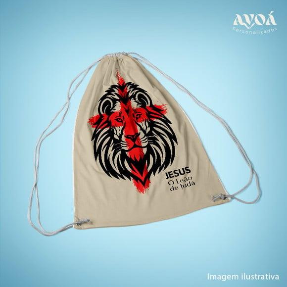 Mochila Saco Personalizada - 28x38cm- Leão de Juda