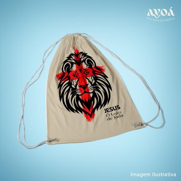 Mochila Saco Personalizada - 28x38cm- Leão de Juda