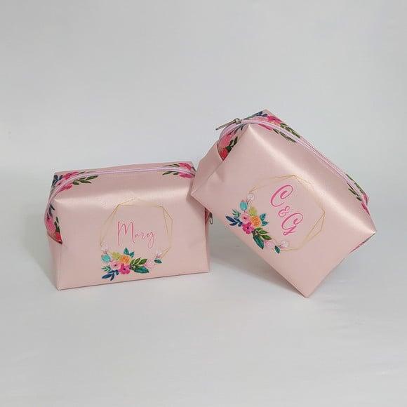 Nécessaire Box Toque Acetinado Personalizada -madrinha