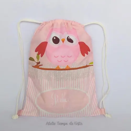 Mochila Personalizada G - 28x38 - Corujinha