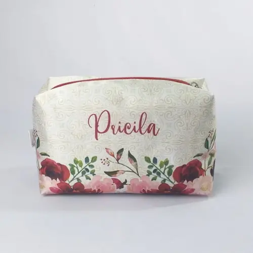 Nécessaire Box Toque Acetinado Personalizada -madrinha