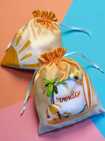 Saco Personalizado 20x25cm - Estampa Total e Babado