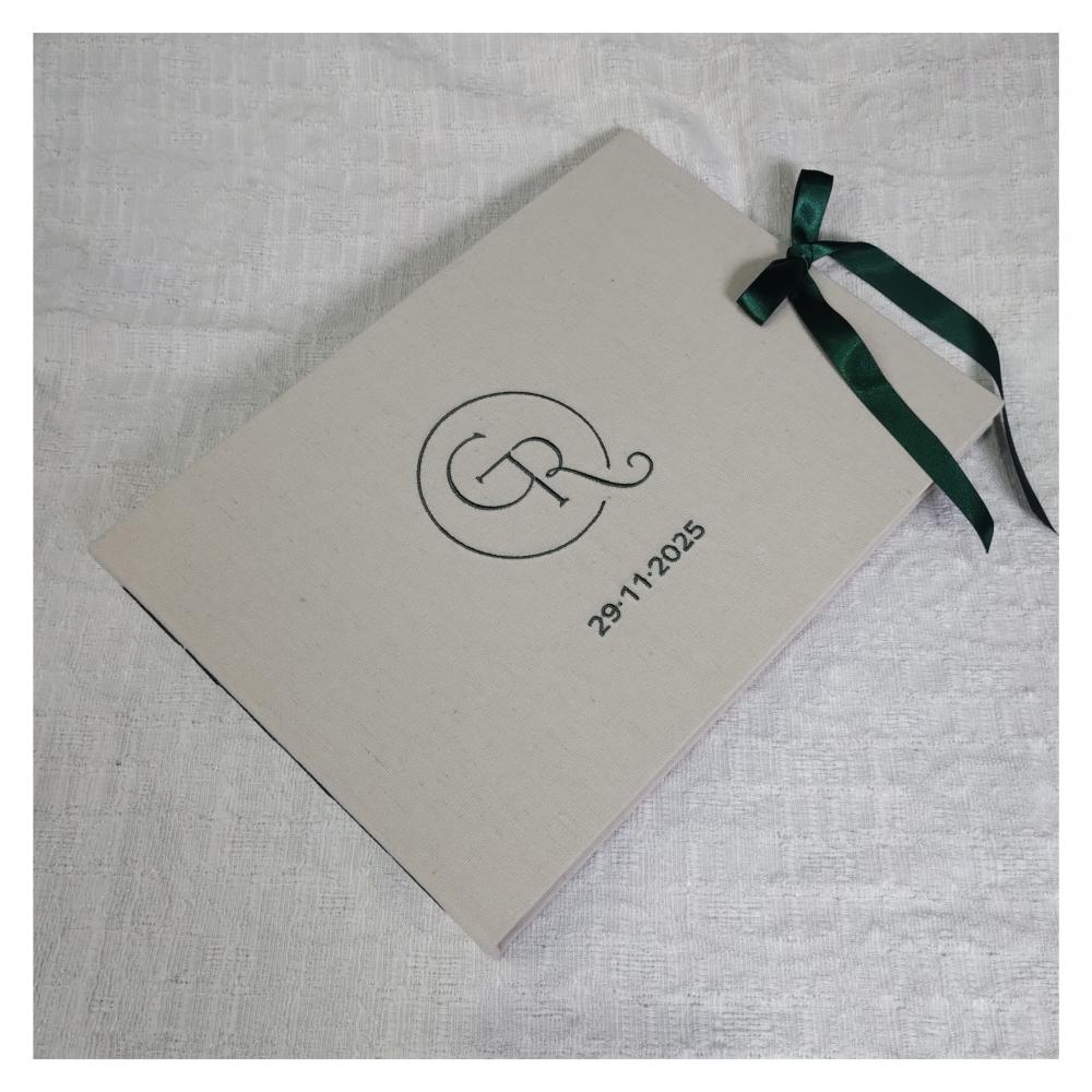 Livro de Registros A4 com Monograma/arte Bordado