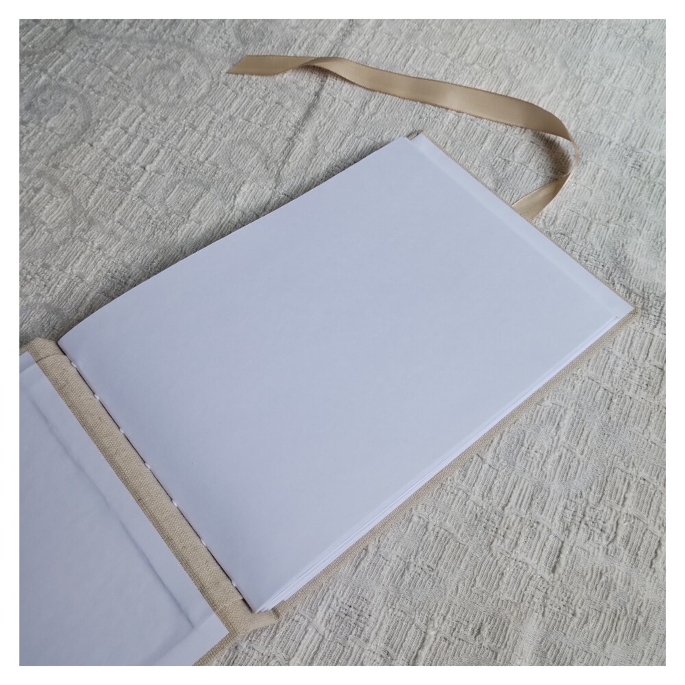 Livro de Assinaturas - Guestbook com Monograma e Data Bordados A5