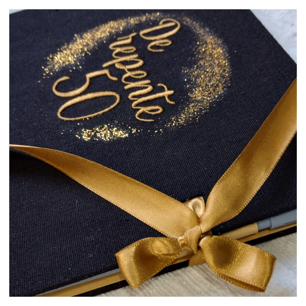 Livro Guestbook Álbum Aniversário Arte Personalizada Bordada