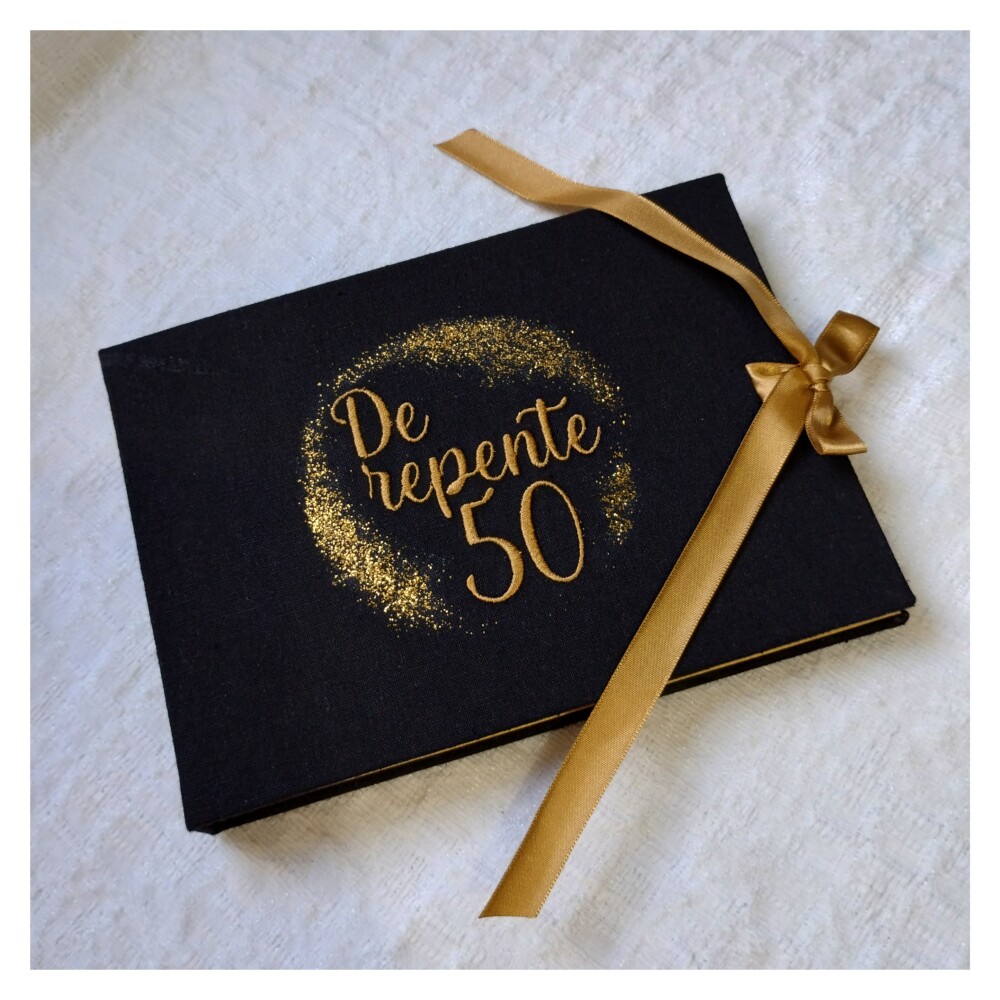 Livro Guestbook Álbum Aniversário Arte Personalizada Bordada