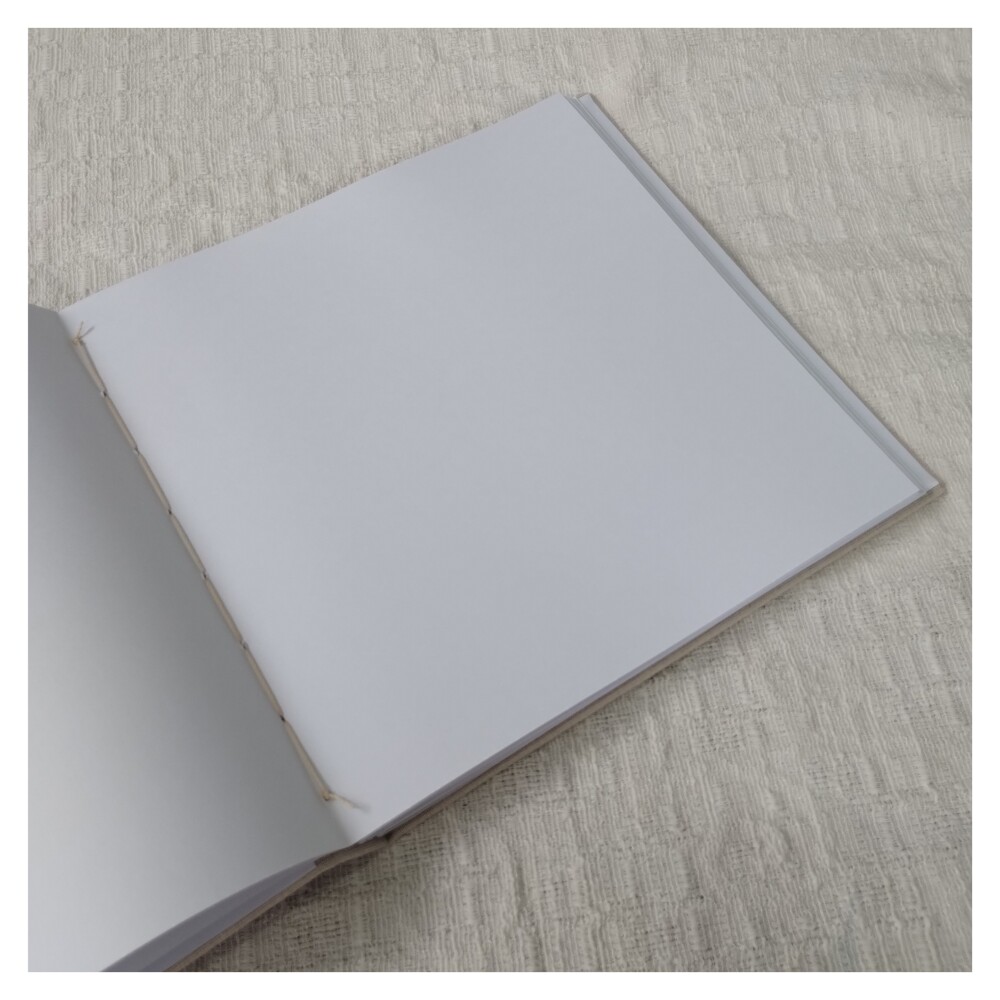 Livro de Visitas Casamento Guestbook Quadrado com Monograma Borda