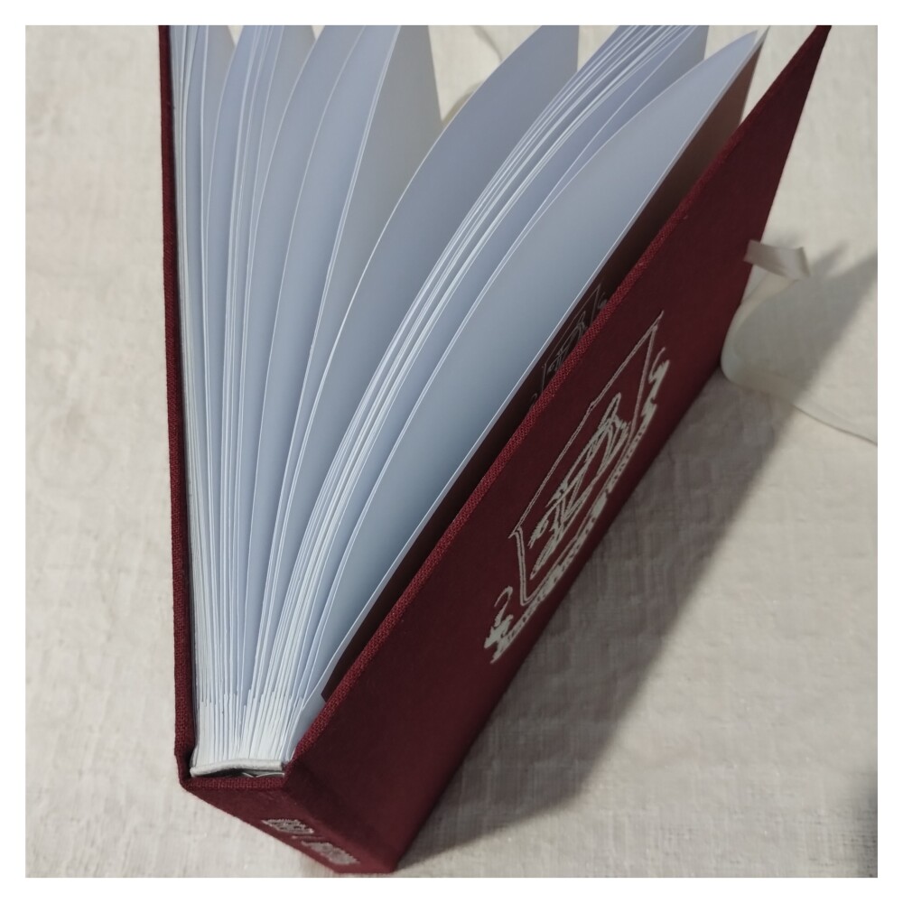 Livro de Visitas Guestbook Arte Personalizada Bordada Capa e Lomb