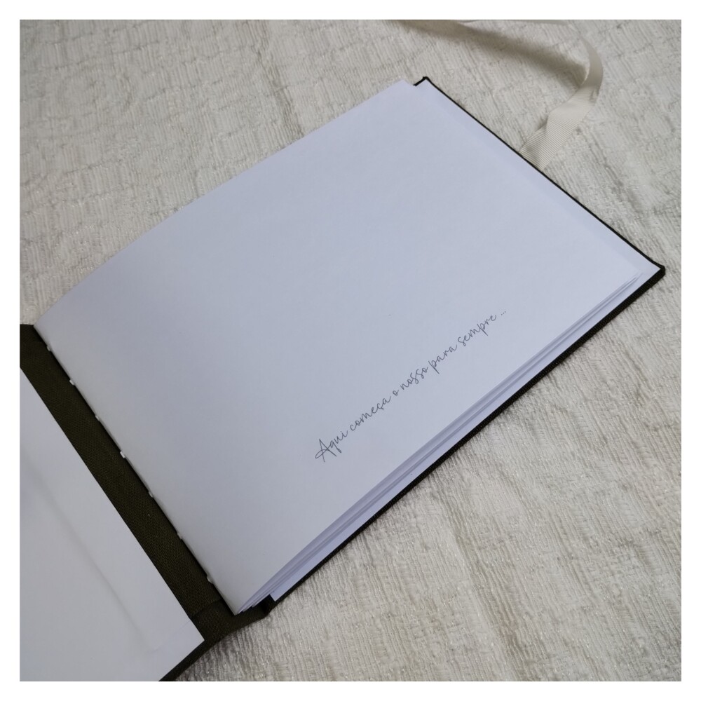 Livro de Assinaturas Casamento - Guestbook com Nomes e Data Borda