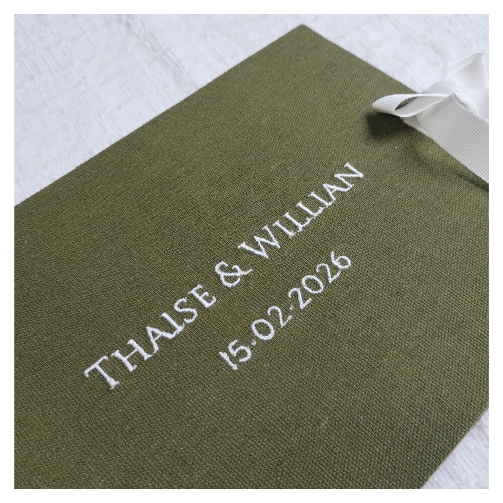 Livro de Assinaturas Casamento - Guestbook com Nomes e Data Borda