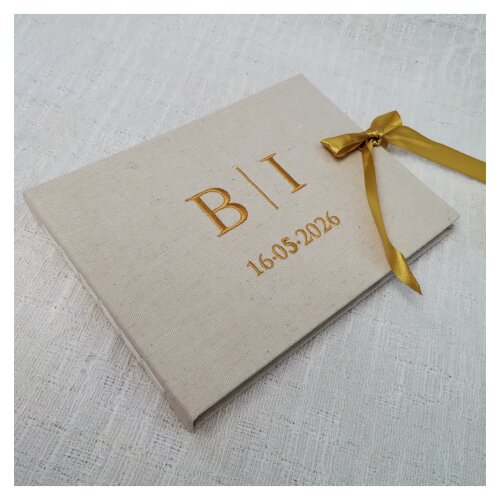Livro Casamento com Iniciais e Data Bordados A5