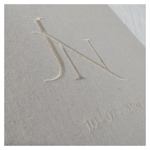 Livro de Visitas Casamento Guestbook Quadrado com Monograma Borda