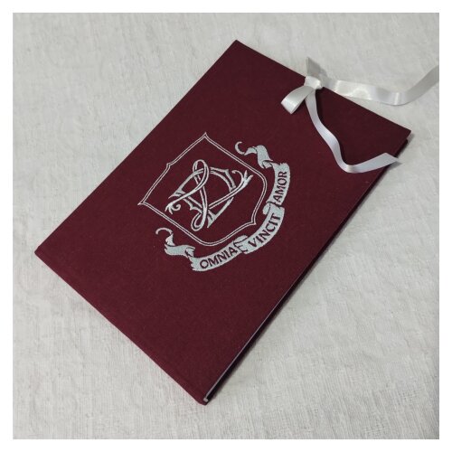 Livro de Visitas Guestbook Arte Personalizada Bordada Capa e Lomb