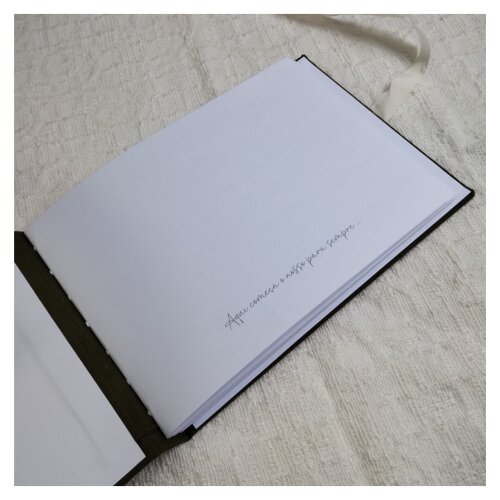 Livro de Assinaturas Casamento - Guestbook com Nomes e Data Borda