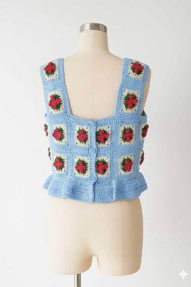 Blusa Cropped de Crochê