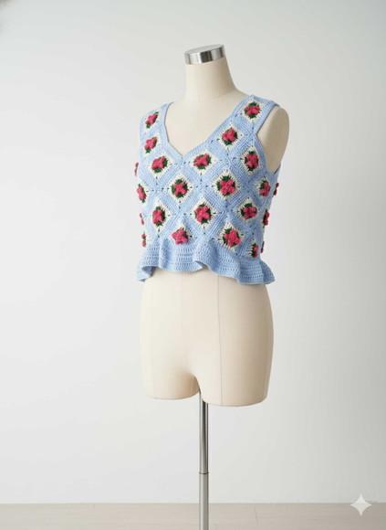 Blusa Cropped de Crochê
