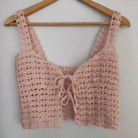 Blusa cropped de crochê