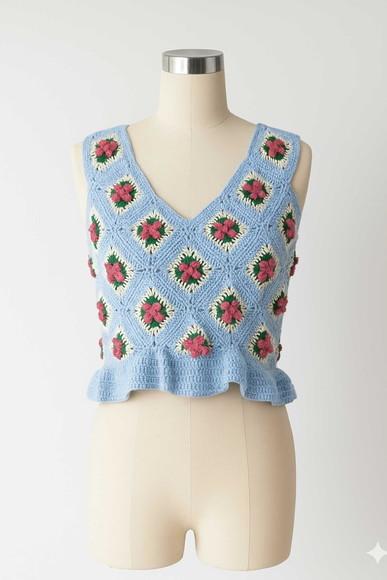 Blusa Cropped de Crochê