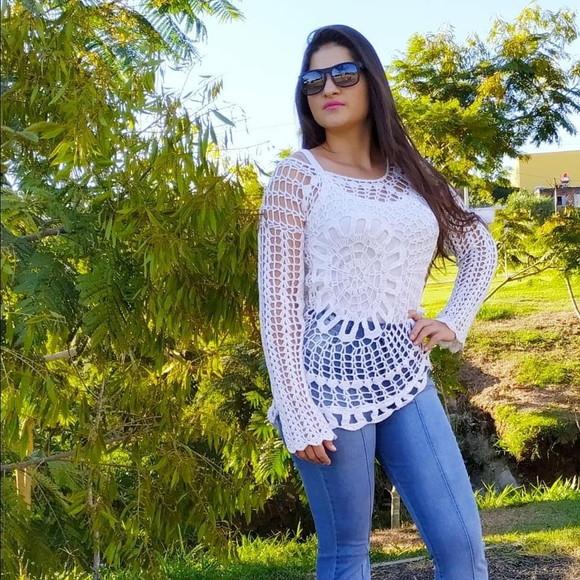 Blusa de crochê