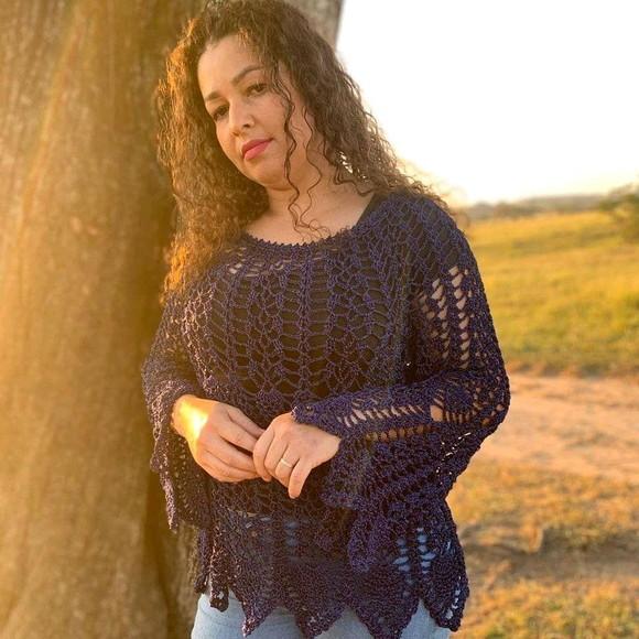 Blusa de crochê Raquel