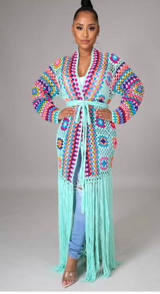 cardigan de crochê