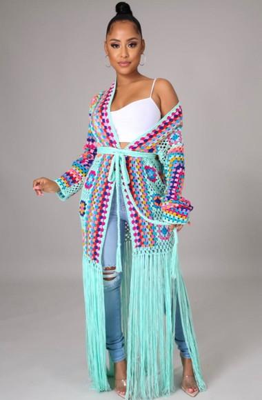 cardigan de crochê