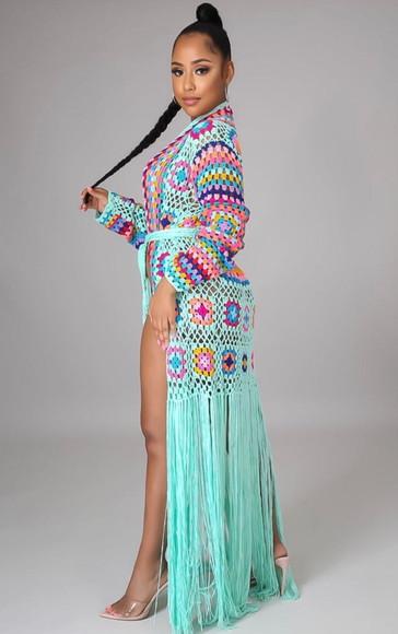 cardigan de crochê