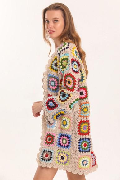 cardigan de crochê