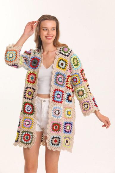 cardigan de crochê