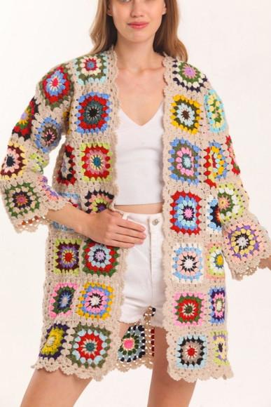 cardigan de crochê