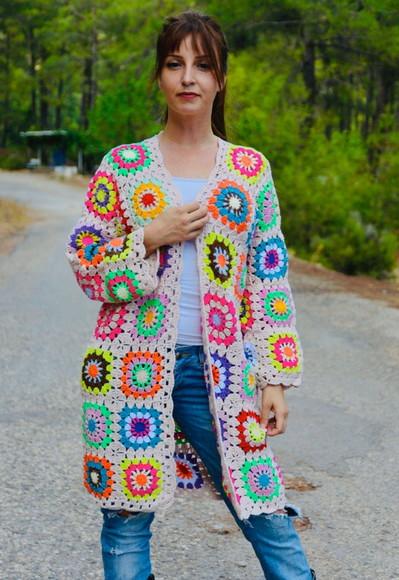 cardigan de crochê