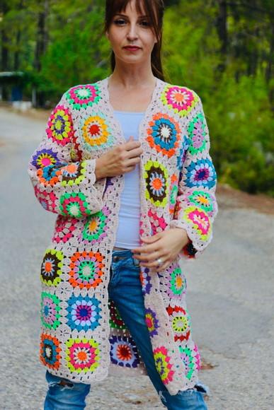 cardigan de crochê