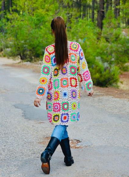 cardigan de crochê