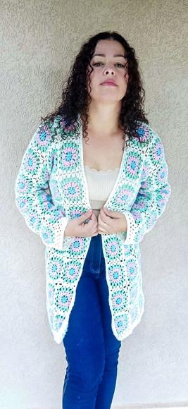 cardigan de crochê
