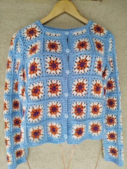 cardigan de crochê