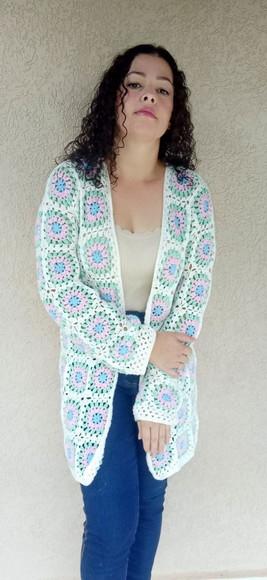 cardigan de crochê