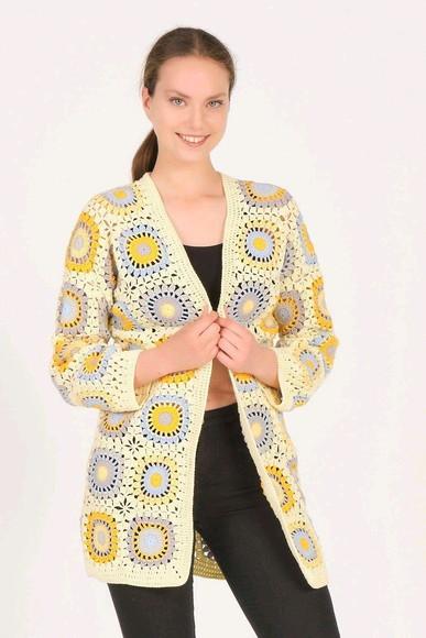 cardigan de crochê