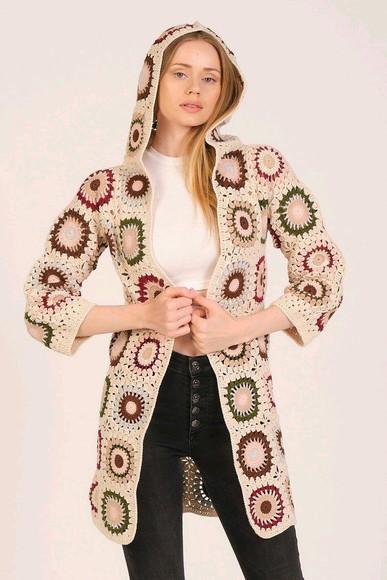 cardigan de crochê