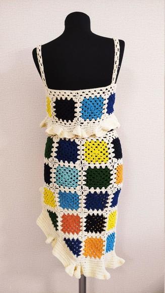 Conjunto Blusa + Saia em Crochê